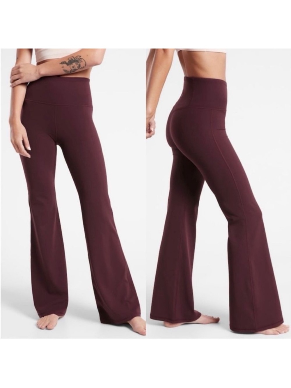 Athleta Elation Flare Pant in Spiced Cabernet Burgundy XS